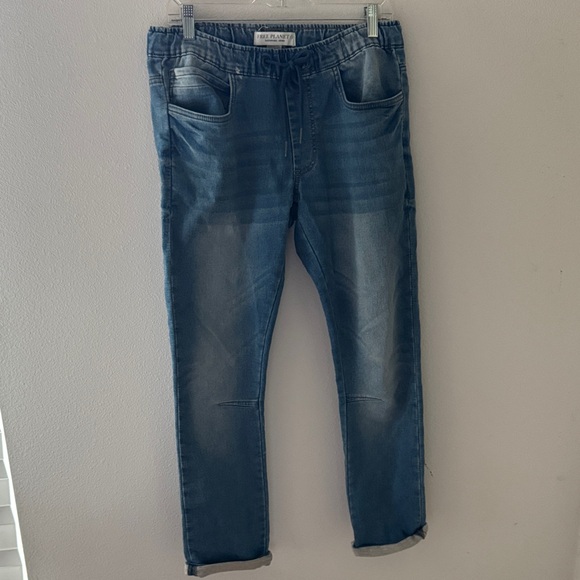 Free Planet Sustainable denim Jeans Men Joggers 30 X 30 Pull On light Wash - Picture 1 of 7